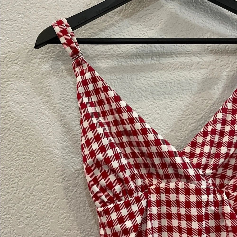 Senita Athletics Monterey One Piece Swimsuit in Red Cherry Gingham Size XL - Picture 3 of 7